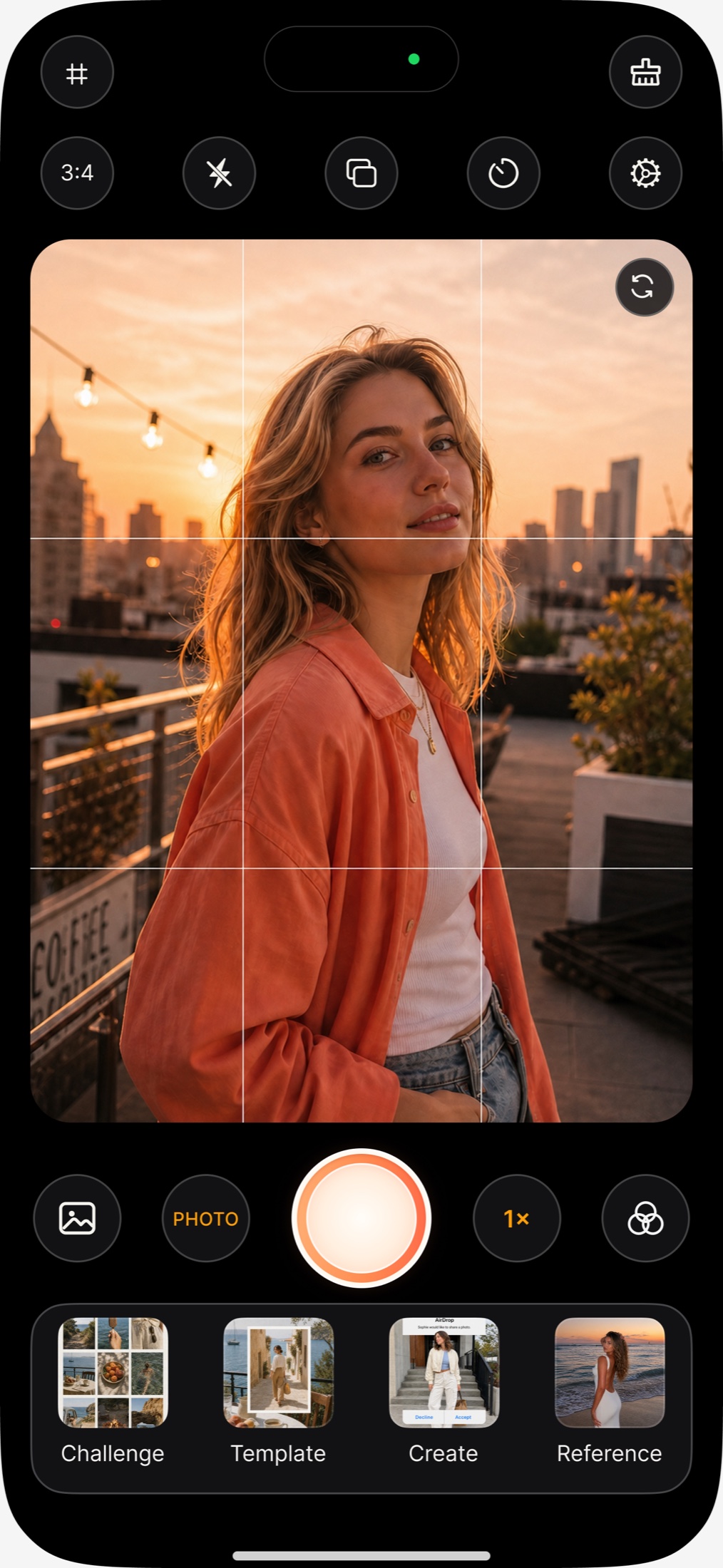 Pimmo camera interface on iPhone